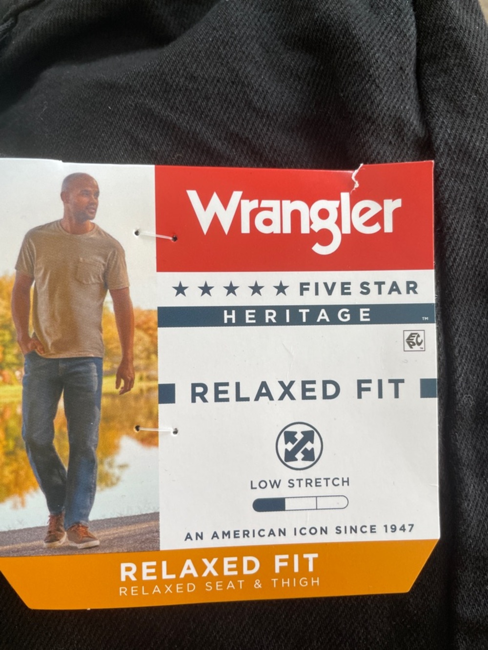Wrangler Black Heritage Relaxed Fit Jeans 35‎ X 30 - Picture 5 of 7